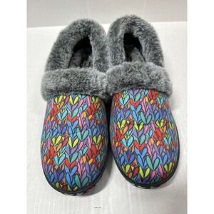 Skechers Bobs Women's Too Cozy Love Renegade Black/Multi‎ Slippers Size 10